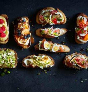 The open-faced sandwiches